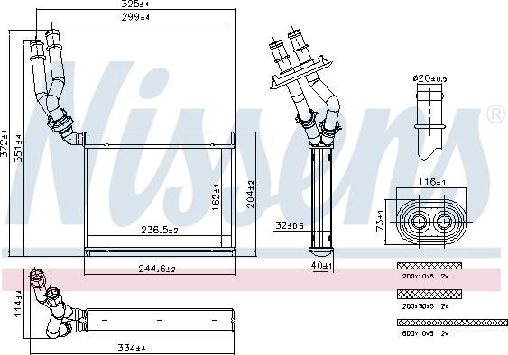 NISSENS 707299 - Теплообменник, отопление салона abcparts.ee