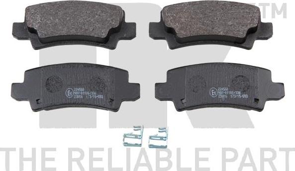 NK 224560 - Тормозные колодки, дисковые, комплект abcparts.ee