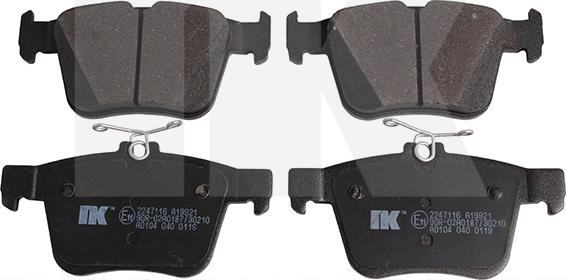 NK 2247116 - Тормозные колодки, дисковые, комплект abcparts.ee