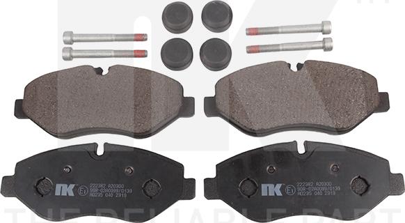 NK 222382 - Тормозные колодки, дисковые, комплект abcparts.ee
