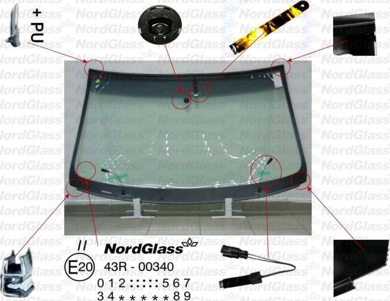 NordGlass 4045670 - Ветровое стекло abcparts.ee