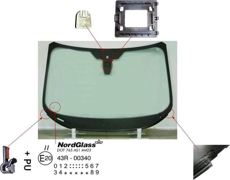 NordGlass 4044805 - Ветровое стекло abcparts.ee