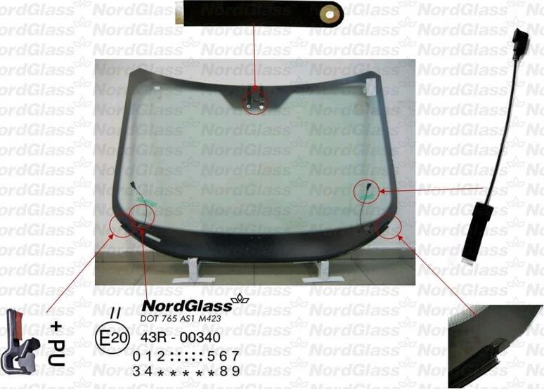 NordGlass 4044734 - Ветровое стекло abcparts.ee