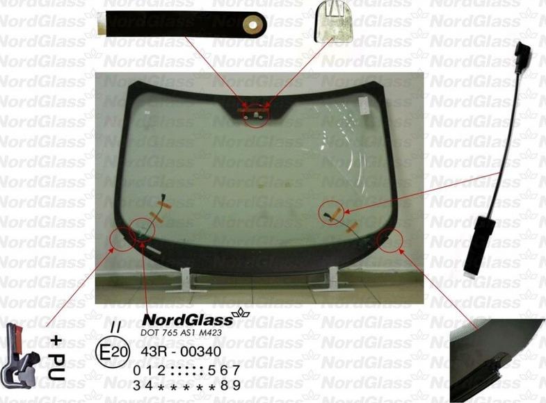 NordGlass 4044735 - Ветровое стекло abcparts.ee