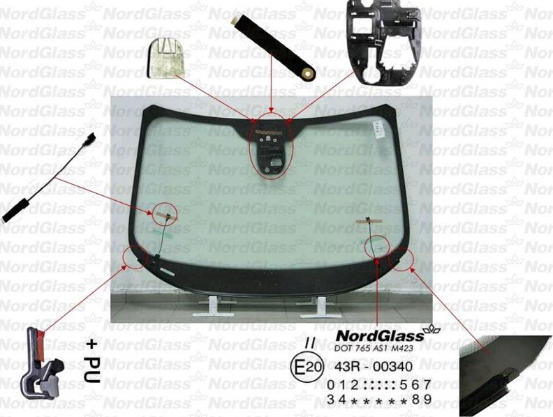 NordGlass 4044736 - Ветровое стекло abcparts.ee
