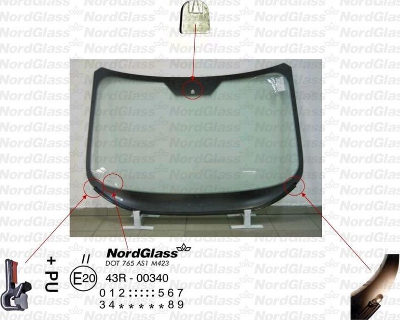 NordGlass 4044733 - Ветровое стекло abcparts.ee