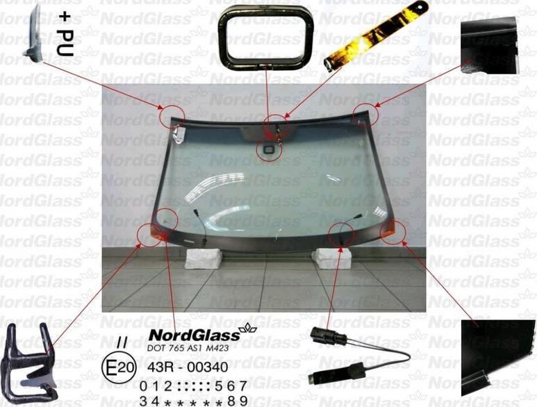 NordGlass 4045669 - Ветровое стекло abcparts.ee