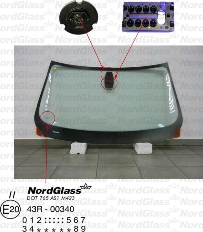 NordGlass 4043608 - Ветровое стекло abcparts.ee