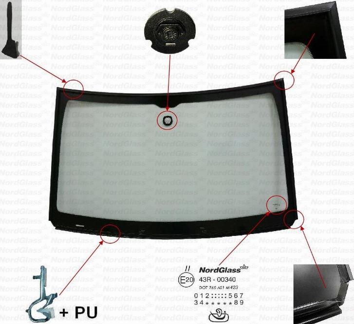 NordGlass 4154203 - Ветровое стекло abcparts.ee