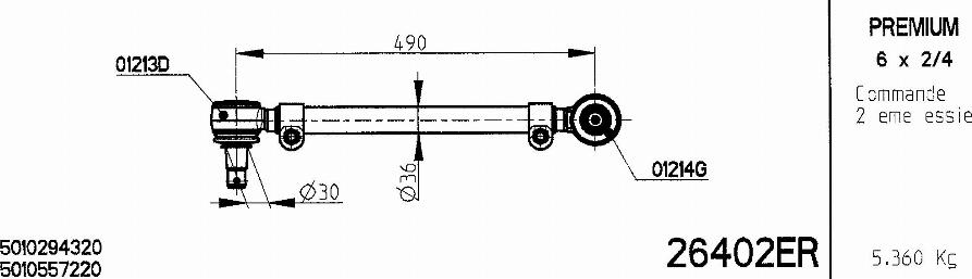 NOVOCAR 26402ER - Продольная рулевая штанга, тяга abcparts.ee