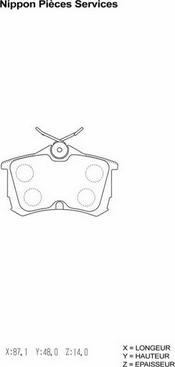 NPS H361A11 - Тормозные колодки, дисковые, комплект abcparts.ee