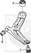 NPS S400G03 - Сайлентблок, рычаг подвески колеса abcparts.ee