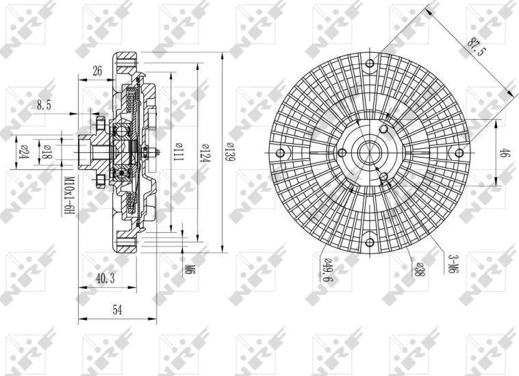 NRF 49566 - Сцепление, вентилятор радиатора abcparts.ee