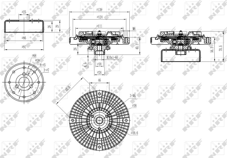NRF 49584 - Сцепление, вентилятор радиатора abcparts.ee