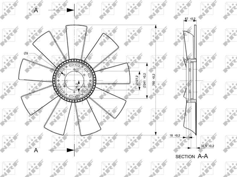 NRF 49854 - Крыльчатка вентилятора, охлаждение двигателя abcparts.ee