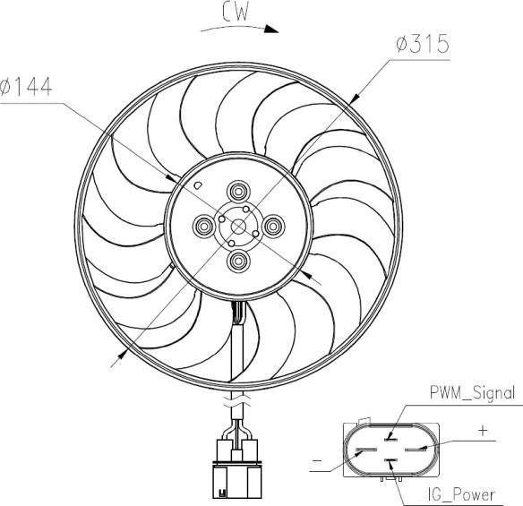NRF 47970 - Вентилятор, охлаждение двигателя abcparts.ee