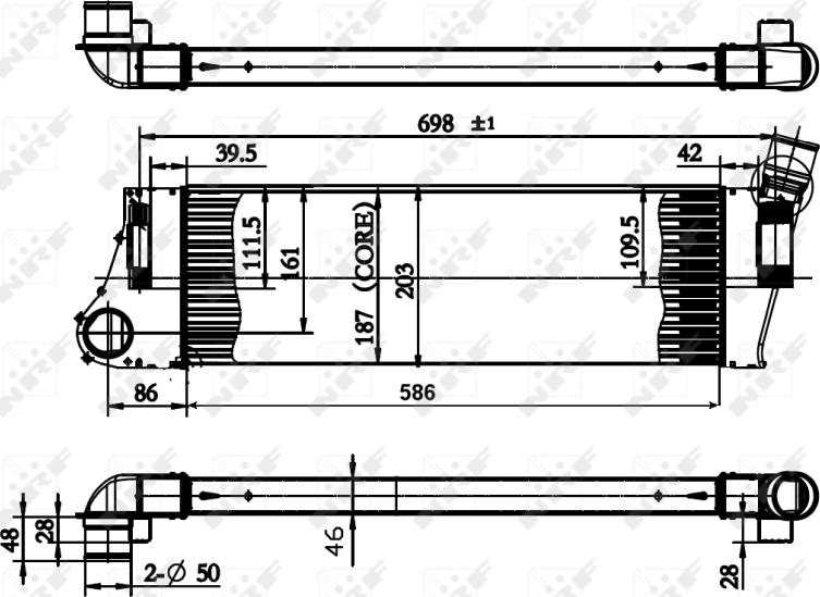 NRF 30899 - Интеркулер, теплообменник турбины abcparts.ee