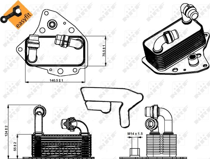 NRF 31343 - Масляный радиатор, двигательное масло abcparts.ee