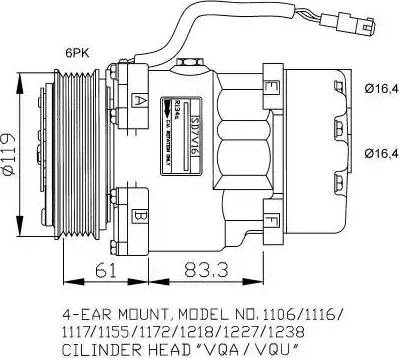 NRF 32040G - Компрессор кондиционера abcparts.ee
