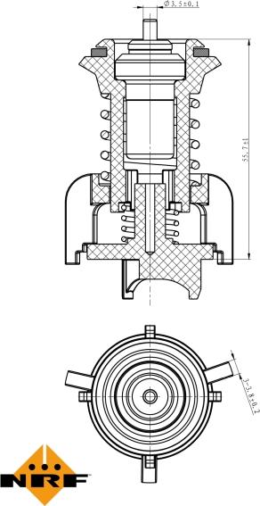 NRF 725095 - Термостат охлаждающей жидкости / корпус abcparts.ee