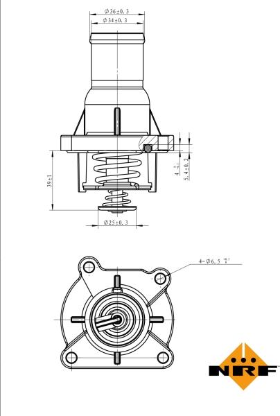 NRF 725046 - Термостат охлаждающей жидкости / корпус abcparts.ee