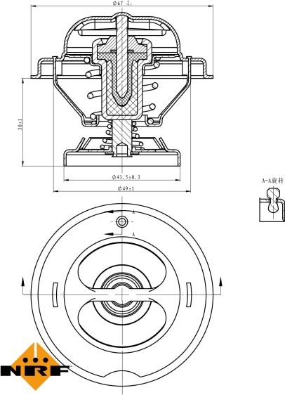 NRF 725068 - Термостат охлаждающей жидкости / корпус abcparts.ee