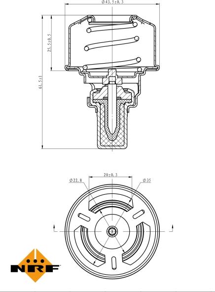 NRF 725007 - Термостат охлаждающей жидкости / корпус abcparts.ee