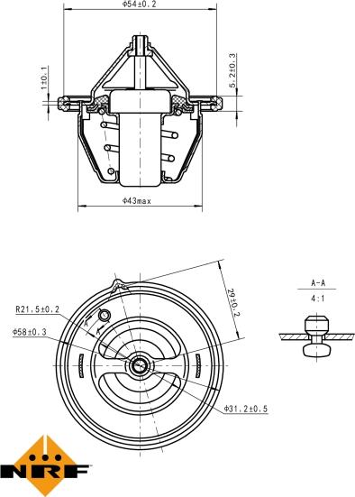 NRF 725196 - Термостат охлаждающей жидкости / корпус abcparts.ee