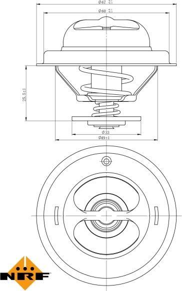 NRF 725123 - Термостат охлаждающей жидкости / корпус abcparts.ee