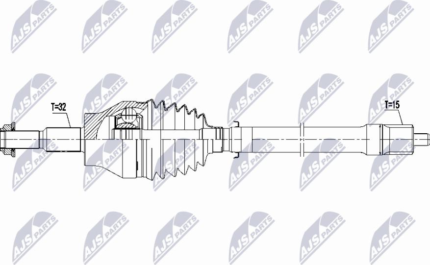 NTY NPW-CH-155 - Приводной вал abcparts.ee