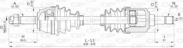 Open Parts DRS6451.00 - Приводной вал abcparts.ee