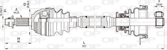 Open Parts DRS6352.00 - Приводной вал abcparts.ee