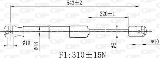 Open Parts GSR6432.00 - Газовая пружина, капот abcparts.ee