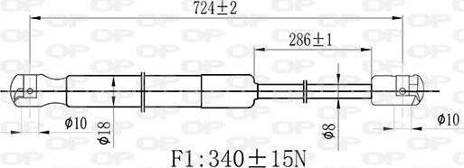 Open Parts GSR6528.01 - Газовая пружина, капот abcparts.ee