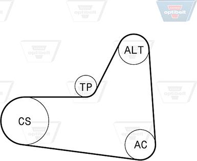 Optibelt 6 PK 1045K2 - Поликлиновый ременный комплект abcparts.ee