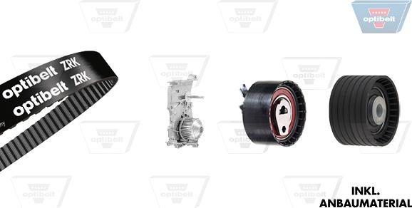 Optibelt KT 1406 W1 - Водяной насос + комплект зубчатого ремня ГРМ abcparts.ee