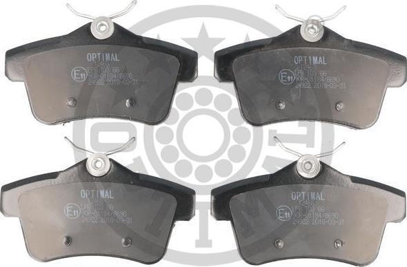 OPTIMAL BP-12468 - Тормозные колодки, дисковые, комплект abcparts.ee