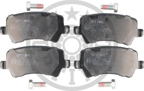OPTIMAL BP-12401 - Тормозные колодки, дисковые, комплект abcparts.ee
