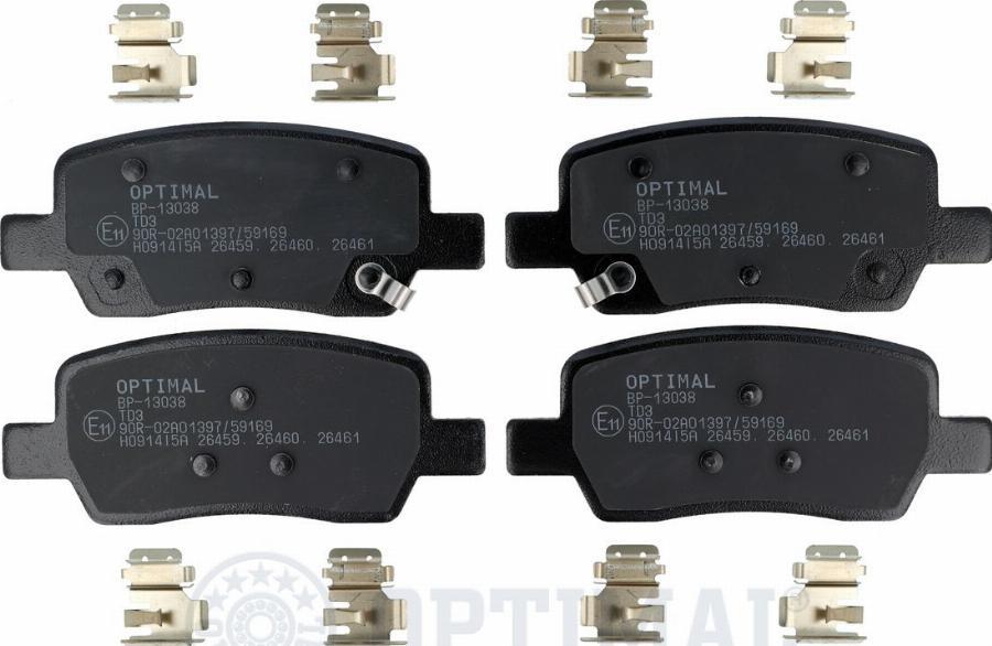 OPTIMAL BP-13038 - Тормозные колодки, дисковые, комплект abcparts.ee