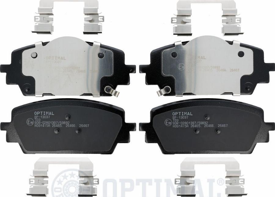 OPTIMAL BP-13037 - Тормозные колодки, дисковые, комплект abcparts.ee