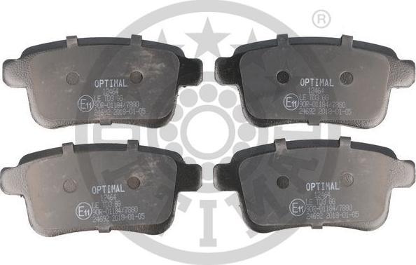 OPTIMAL BP-12464 - Тормозные колодки, дисковые, комплект abcparts.ee