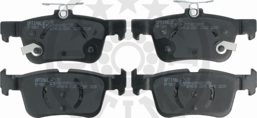 OPTIMAL BP-12817 - Тормозные колодки, дисковые, комплект abcparts.ee