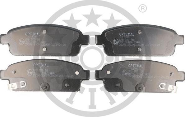 OPTIMAL BP-12398 - Тормозные колодки, дисковые, комплект abcparts.ee