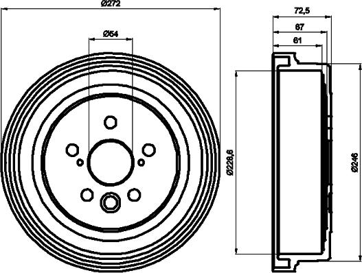 Pagid 60416 - Тормозной барабан abcparts.ee