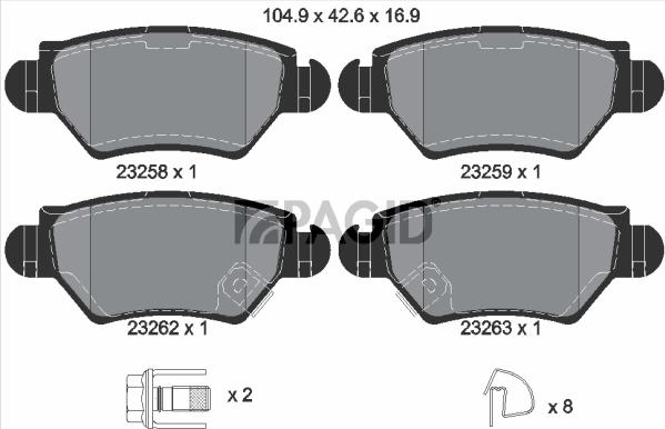 Pagid T9066N - Тормозные колодки, дисковые, комплект abcparts.ee