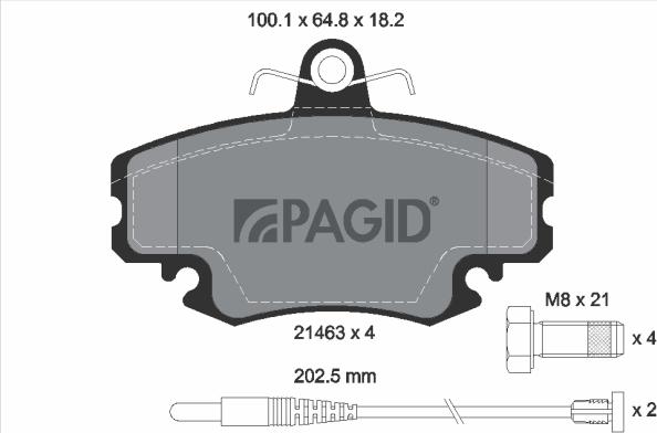 Pagid T5077N-52803N-00 - Дисковый тормозной механизм, комплект abcparts.ee