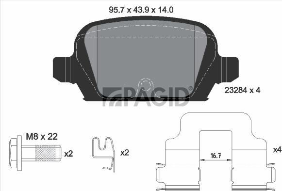 Pagid T5143N - Тормозные колодки, дисковые, комплект abcparts.ee