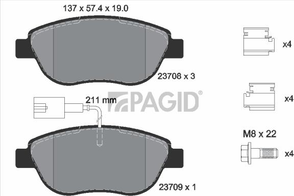 Pagid T5163N - Тормозные колодки, дисковые, комплект abcparts.ee