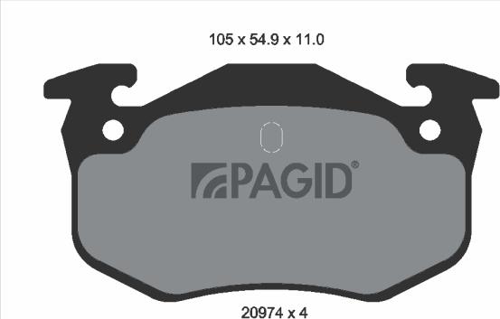 Pagid T6065N - Тормозные колодки, дисковые, комплект abcparts.ee