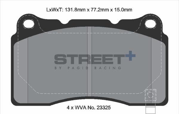 PAGID Racing T8026SP2001 - Тормозные колодки, дисковые, комплект abcparts.ee